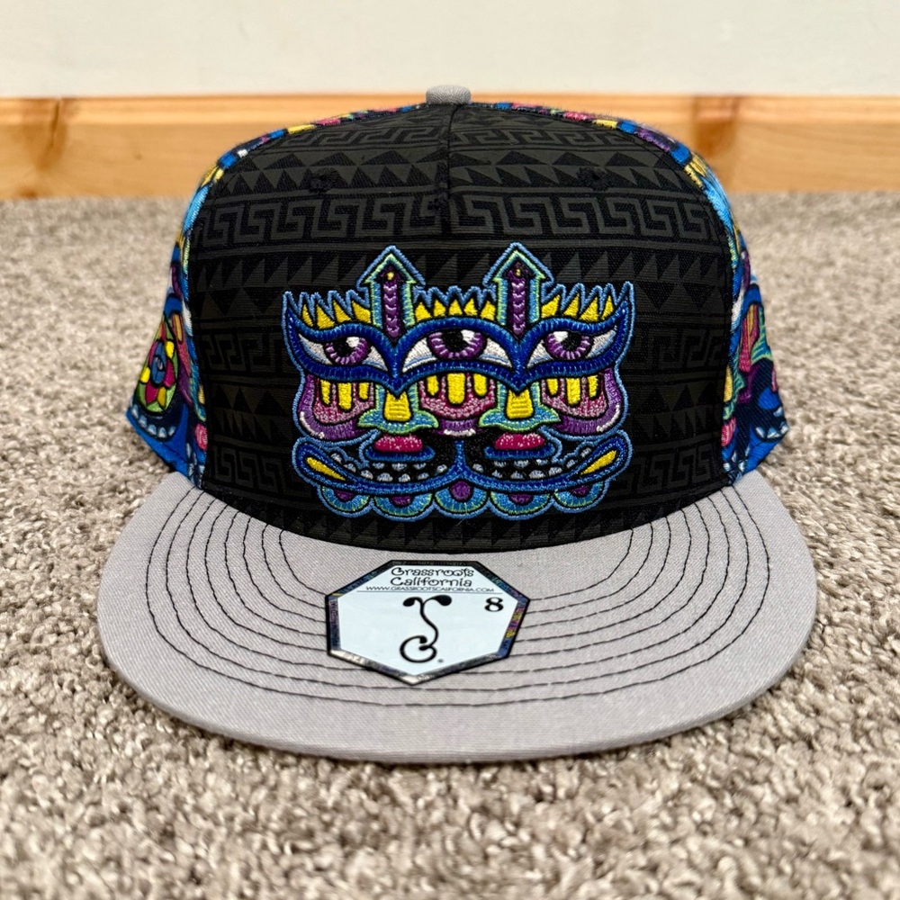 Grassroots California Chris Dyer Harmoneyes Blue Pattern Fitted Hat - Size: 8